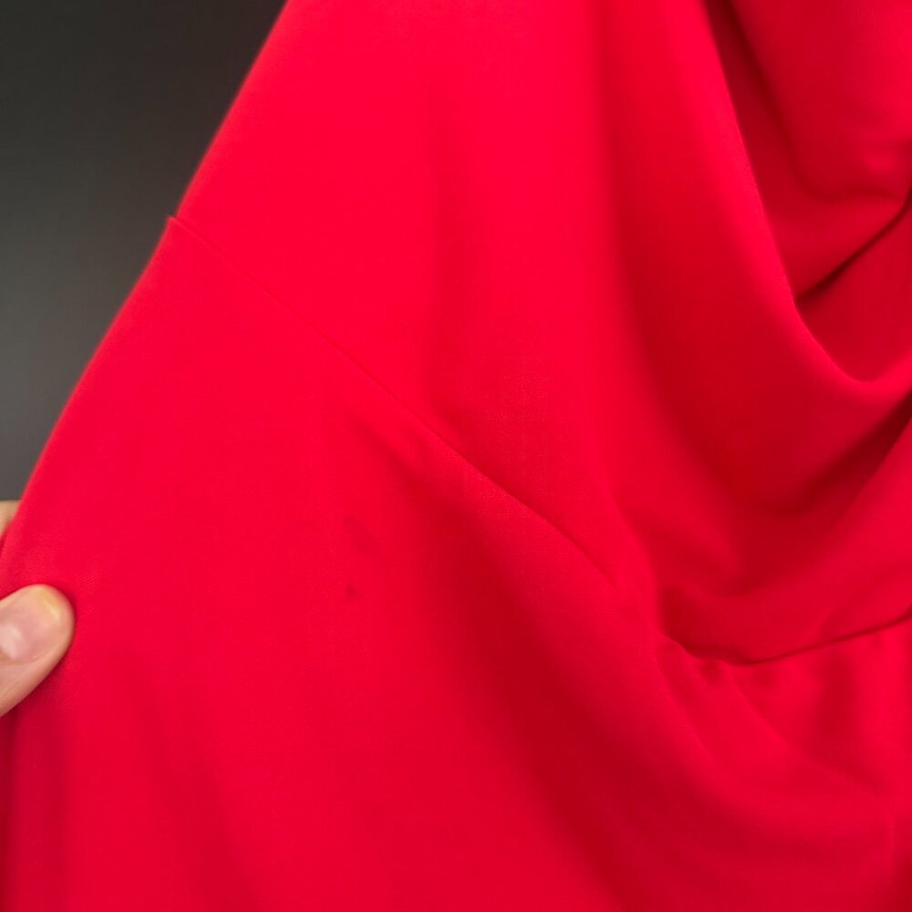 RED ZARA DRAPED HALTER MAXI DRESS SMALL - Picture 5 of 8